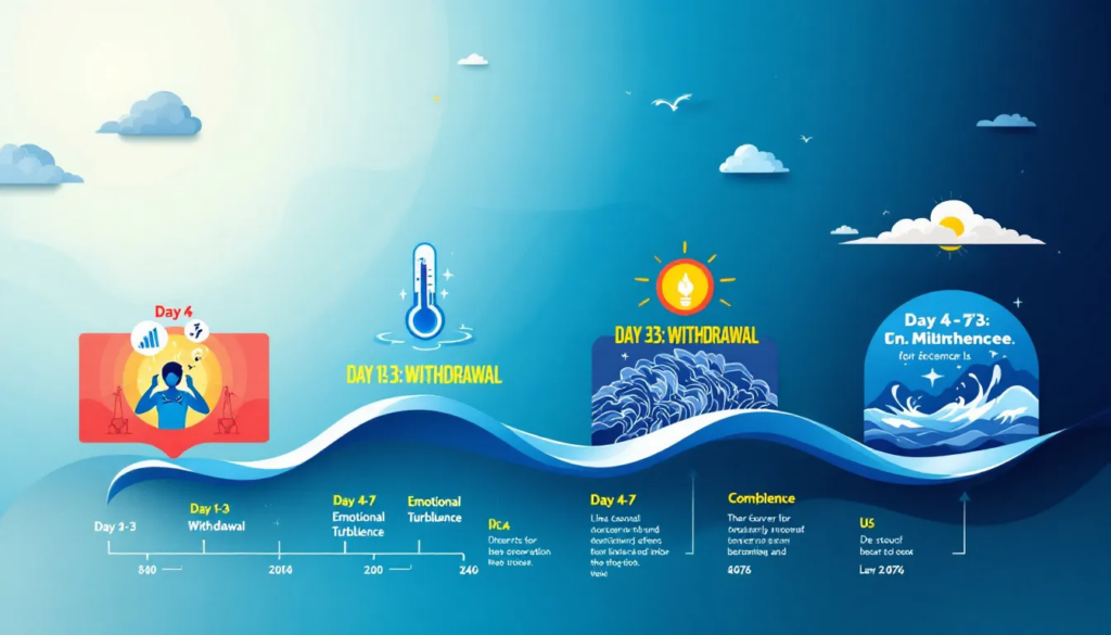 A timeline showcasing the recovery process after quitting alcohol.