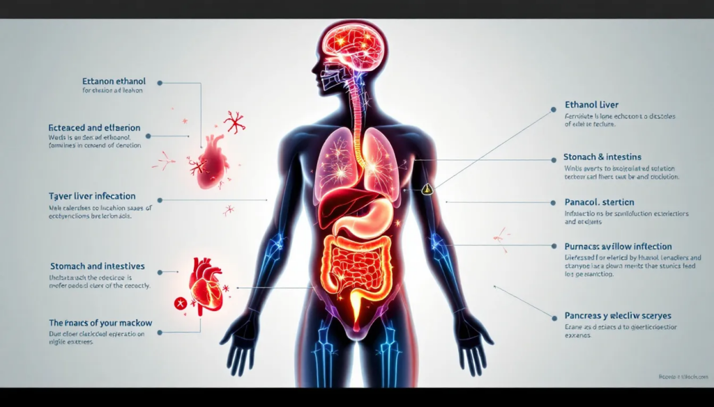 A visual representation of how ethanol affects the human body.