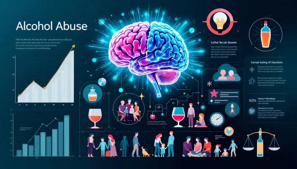 A collage showcasing the social and economic impacts of alcohol abuse.