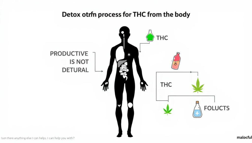 Illustration of the detox process for THC from the body.