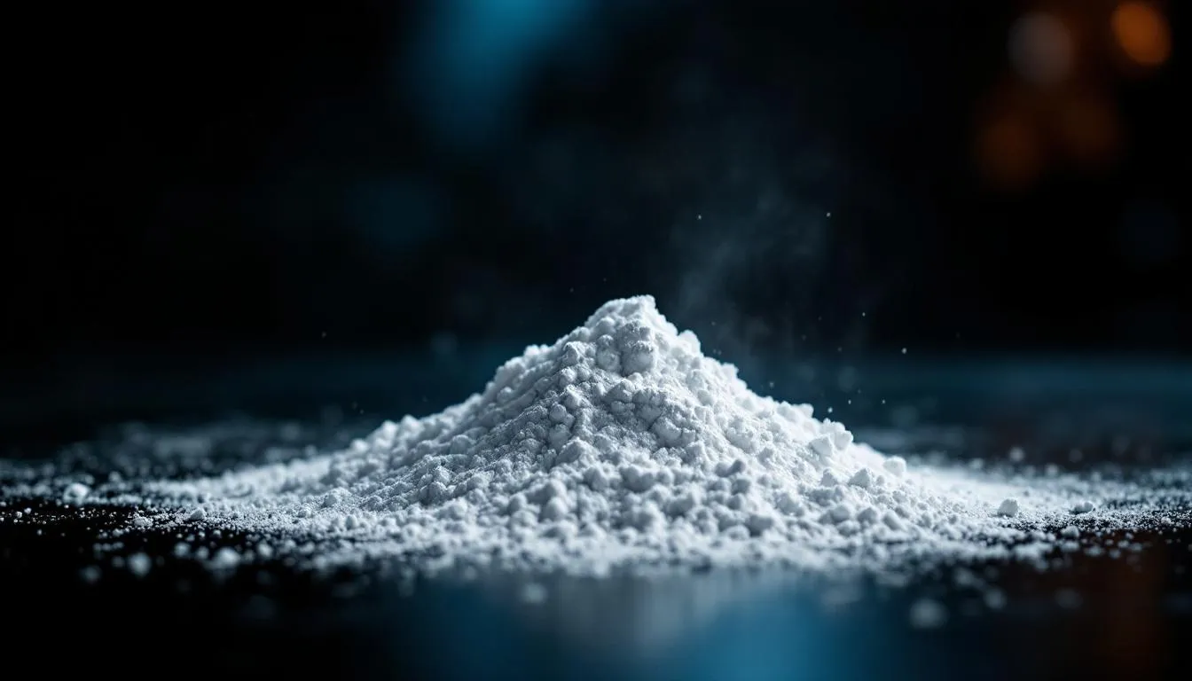 A close-up of powder cocaine, illustrating its distinct smell.