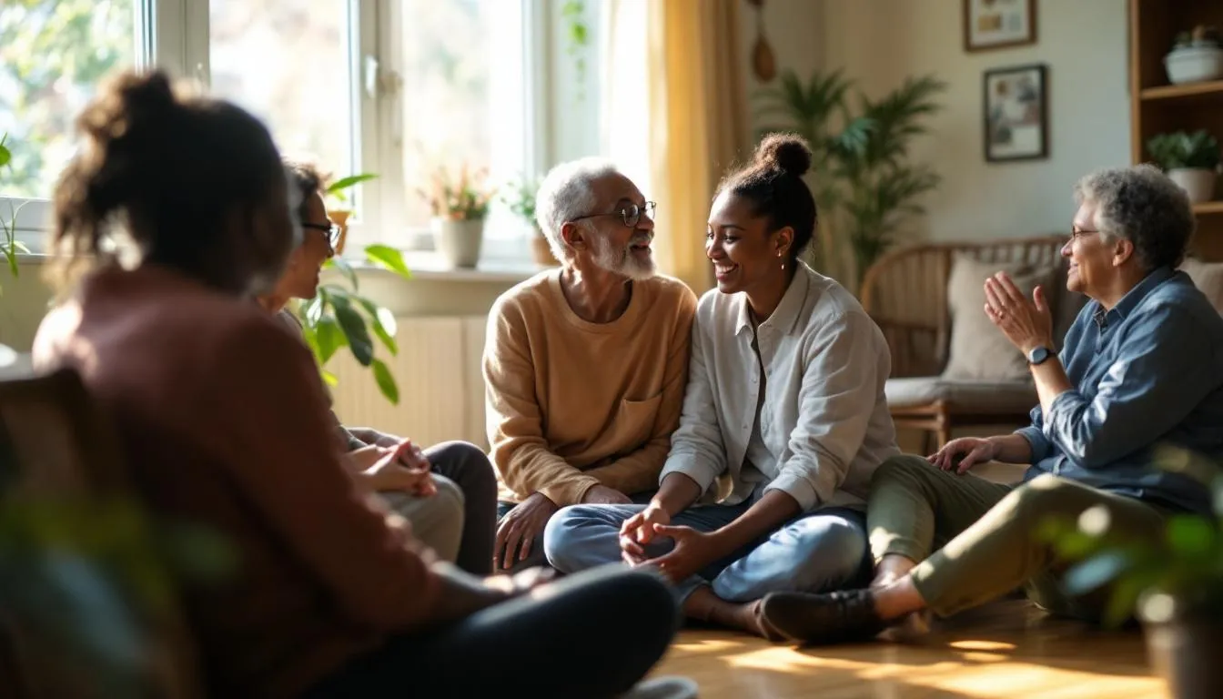 Program participants engaging in activities that restore lives at an adult rehabilitation center.