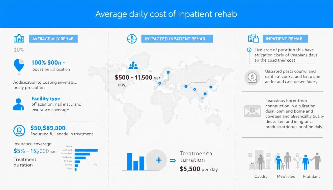 Average daily cost of inpatient rehab, including various factors affecting pricing.