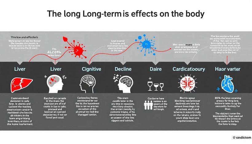 An image showing the effects of alcohol over time.