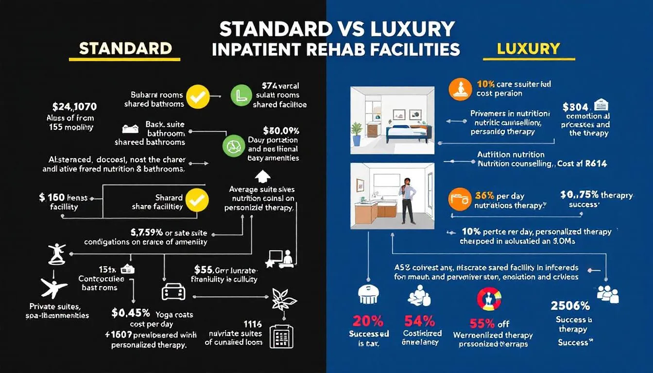 Comparison of standard and luxury inpatient rehab facilities.