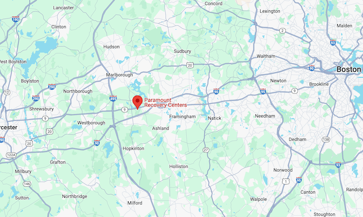 A map showing Paramount Recovery Centers, highlighting locations for easy access.