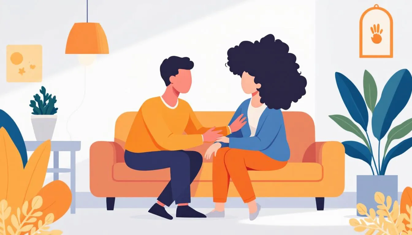 A supportive environment where a person is comforting a loved one, highlighting the importance of support in addiction recovery.